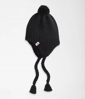 Dámské Beanies The North Face Purrl Stitch Earflap Černé | EQPOXZJ-17
