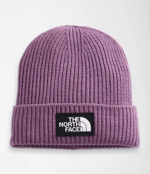 Dámské Beanies The North Face Tnf Logo Box Cuffed Fialové | WPOFCDY-87