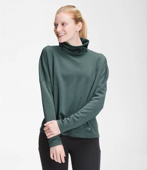 Dámské Košile The North Face Ea Basin Funnel Neck Long Sleeve Zelene | CDFHMPY-92