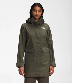 Dámské Parkas The North Face City Breeze Rain Ii Olivy Zelené | WSHYXMA-83