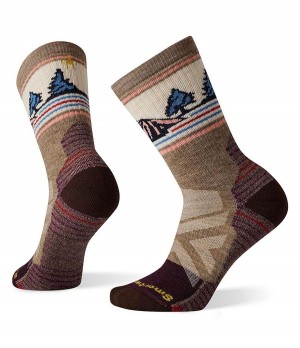 Dámské Ponožky The North Face Performance Hike Full Cushion Camp Scene Crew Hnědožlutý | JBWHTCO-02