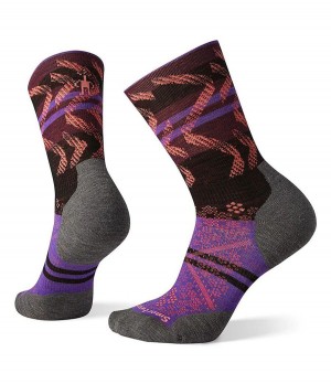 Dámské Ponožky The North Face Smartwool Phd Run Light Elite Pattern Crew Černé | DWHECPO-68