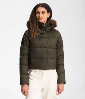 Dámské Péřové Bundy The North Face New Dealio Short Olivy Zelené | FYWXAVJ-84