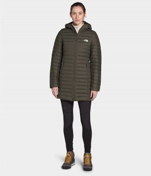 Dámské Péřové Bundy The North Face Stretch Olivy Zelené | ZCGVOMD-25