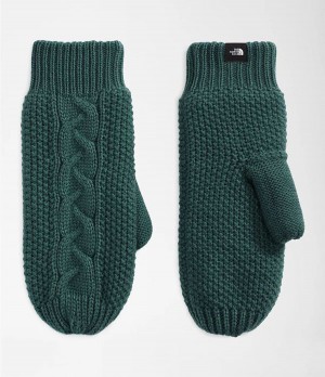 Dámské Rukavice The North Face Cable Minna Mitt Tmavě Zelene | JEWURMN-52