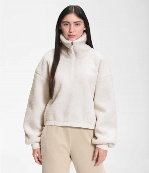 Dámské Softshellová Bunda The North Face Platte Sherpa ¼ Zip Bílé | TAGUWCV-42