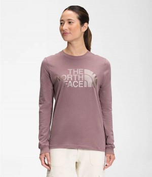 Dámské T-Shirts The North Face Long Sleeve Half Dome Světle Fialové | YGCVWRO-72