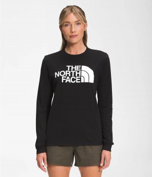 Dámské T-Shirts The North Face Long Sleeve Half Dome Černé | UQLAEGM-01