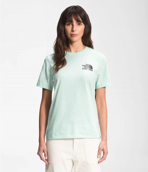 Dámské T-Shirts The North Face Short Sleeve Mountain Peace Tyrkysové | REPUSGA-06