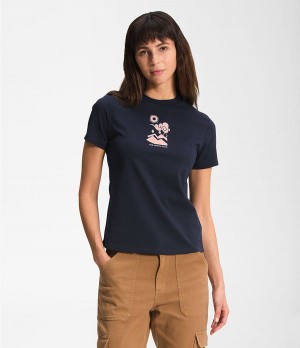 Dámské T-Shirts The North Face Short Sleeve Himalayan Bottle Source Tmavě Blankyt | ROSNFJI-18