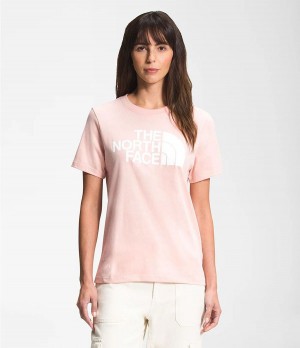 Dámské T-Shirts The North Face Short Sleeve Half Dome Cotton Růžové | DLKWFRN-30