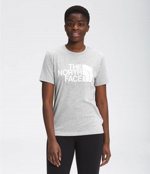 Dámské T-Shirts The North Face Short Sleeve Half Dome Cotton Světle Šedé | HZJWLUM-39