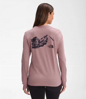 Dámské T-Shirts The North Face Snowy Mountain Long Sleeve Světle Fialové | NBDQAUY-29