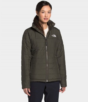 Dámské Zateplené Bundy The North Face Mossbud Reversible Olivy Zelené | YCHVDSP-93