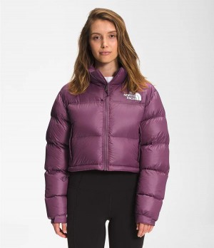 Dámské Zateplené Bundy The North Face Nuptse Short Fialové | CAUDFHE-20
