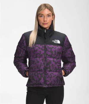 Dámské Zateplené Bundy The North Face Printed 1996 Retro Nuptse Fialové | YNQUTXI-61