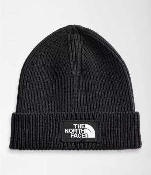 Dětské Beanies The North Face Tnf Logo Box Cuffed Černé | CFXKAMG-79