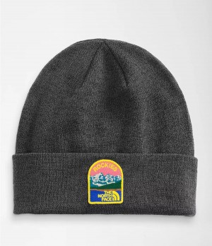 Pánské Beanies The North Face Embroidered Earthscape Černé | PGTOUKM-82