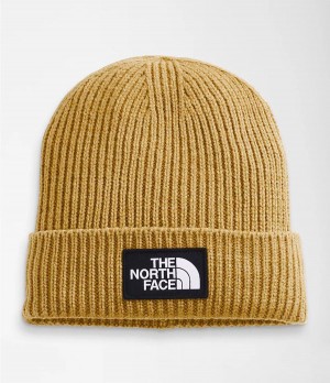 Pánské Beanies The North Face Tnf Logo Box Cuffed Žluté | ZKDGBCU-48