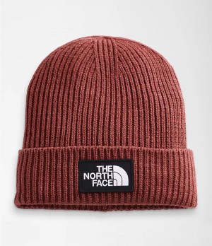 Pánské Beanies The North Face Tnf Logo Box Cuffed Červené | UNLZGBC-82