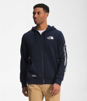 Pánské Hoodies The North Face Brand Proud Full Zip Tmavě Blankyt | QLRXZEJ-05