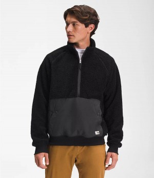 Pánské Mikiny The North Face Ridge Fleece 1/4 Zip Černé | YBEUJHK-10