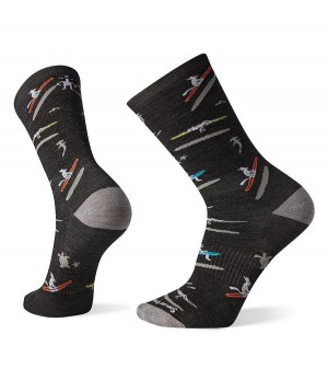 Pánské Ponožky The North Face Smartwool Layered Rib Crew Tmavě Šedé | XHPDYLN-98