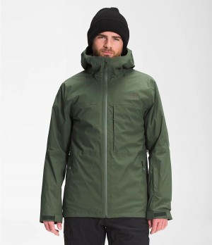 Pánské Péřové Bundy The North Face Thermoball Eco Snow Triclimate® Zelene | VOPBWUY-70
