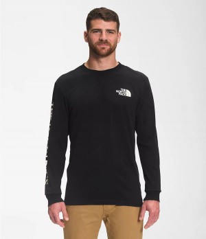 Pánské T-Shirts The North Face Long Sleeve Tnf Sleeve Hit Černé | ZSXYNFO-37