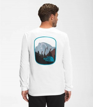 Pánské T-Shirts The North Face Long Sleeve Parks Bílé | OXVNJZW-71