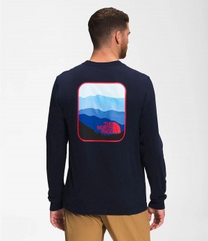 Pánské T-Shirts The North Face Long Sleeve Parks Tmavě Blankyt | SZBWYDE-39