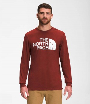 Pánské T-Shirts The North Face Long Sleeve Half Dome Červené | RWGNLHU-27