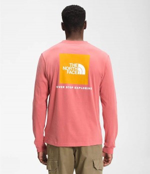 Pánské T-Shirts The North Face Long Sleeve Box Nse Růžové | OFEGTJL-97