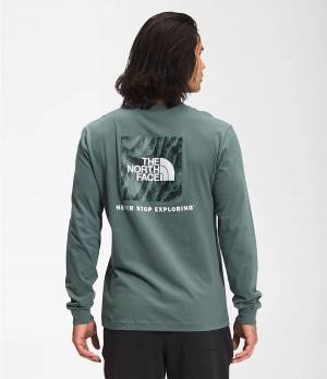Pánské T-Shirts The North Face Long Sleeve Box Nse Zelene | QAGWPDY-35