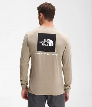 Pánské T-Shirts The North Face Long Sleeve Box Nse Béžový | BNOAVGH-37