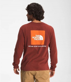 Pánské T-Shirts The North Face Long Sleeve Box Nse Červené | YDFPQTZ-35