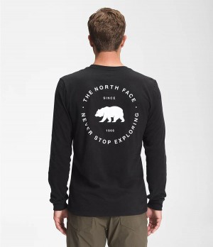 Pánské T-Shirts The North Face Long Sleeve Bear Nse Černé | MDFWJZB-06