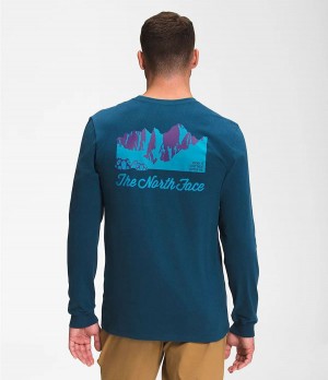 Pánské T-Shirts The North Face Mountain Scene Long Sleeve Blankyt | RUNXPMI-31