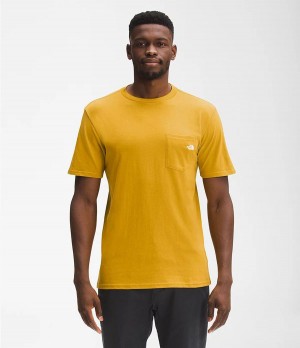 Pánské T-Shirts The North Face Short Sleeve Woodmont Pocket Žluté | RULBGQC-64