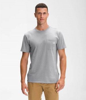 Pánské T-Shirts The North Face Short Sleeve Woodmont Pocket Šedé | XPDMJCY-12