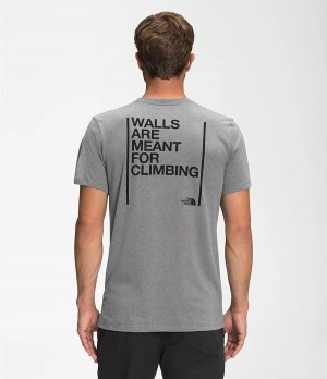 Pánské T-Shirts The North Face Short Sleeve Walls Šedé | XCGYIMJ-10