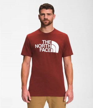 Pánské T-Shirts The North Face Short Sleeve Half Dome Červené | KJZEVOQ-83