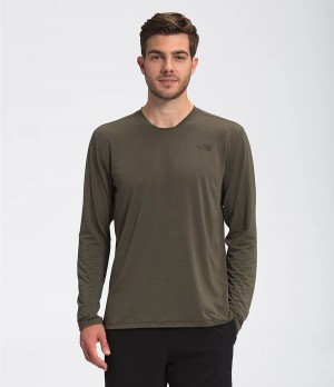 Pánské T-Shirts The North Face Wander Long Sleeve Taupe | RDVQYWT-13