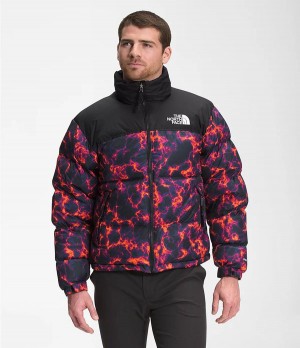 Pánské Zateplené Bundy The North Face Printed 1996 Retro Nuptse Černé | LNGWKOI-05