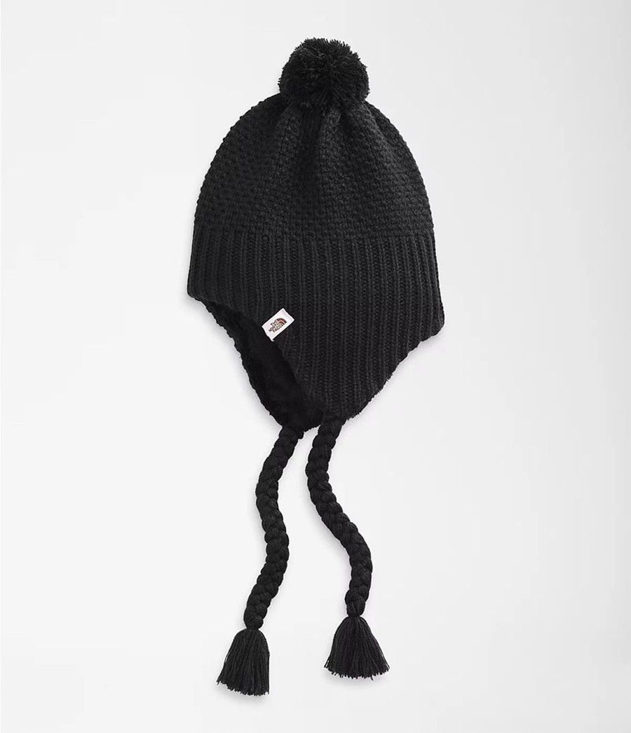 Dámské Beanies The North Face Purrl Stitch Earflap Černé | EQPOXZJ-17
