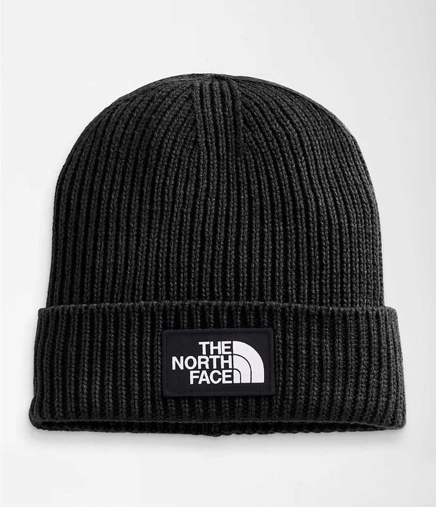 Dámské Beanies The North Face Tnf Logo Box Cuffed Černé | MLVWRBD-13