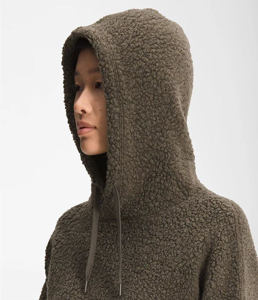 Dámské Hoodies The North Face Wool Harrison Pullover Taupe | HGQIWUC-67
