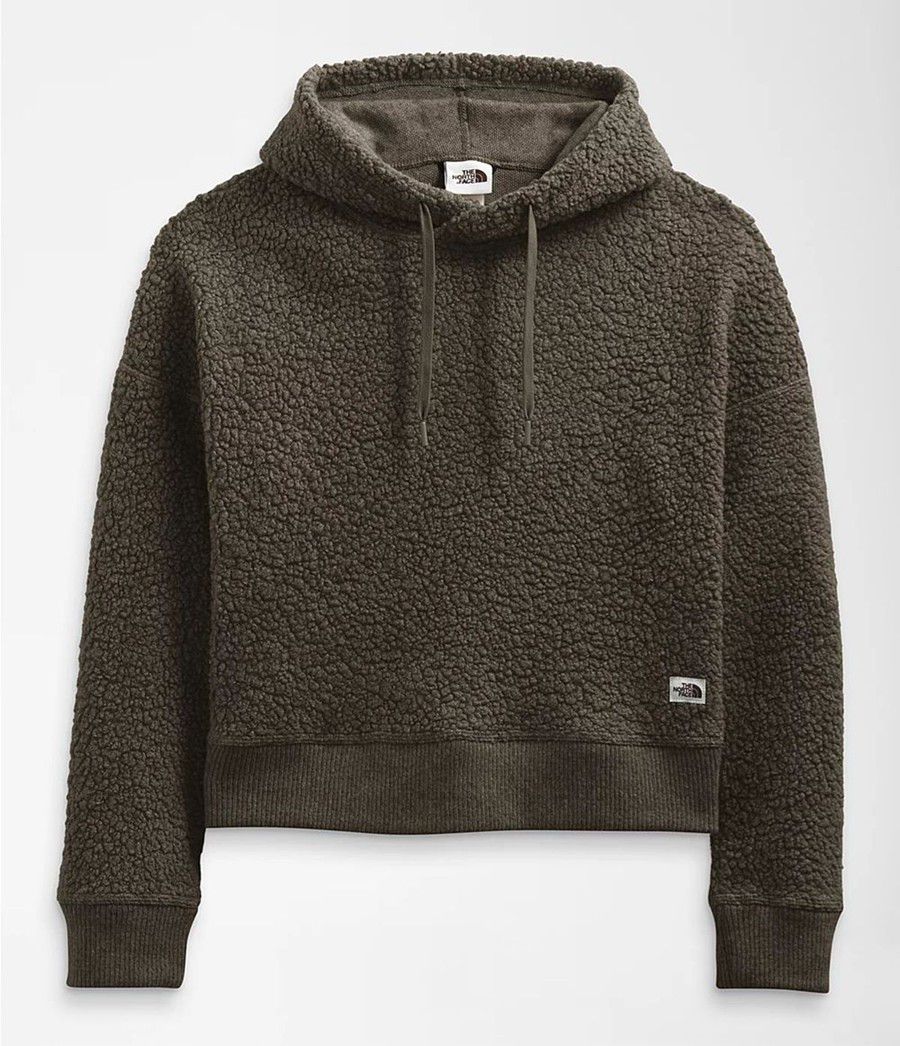 Dámské Hoodies The North Face Wool Harrison Pullover Taupe | HGQIWUC-67