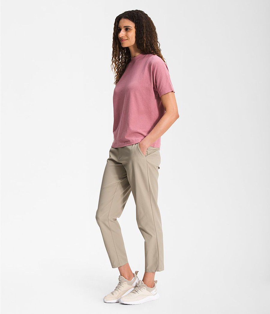 Dámské Kalhoty The North Face City Standard Ankle Béžový | YDUBNOJ-09