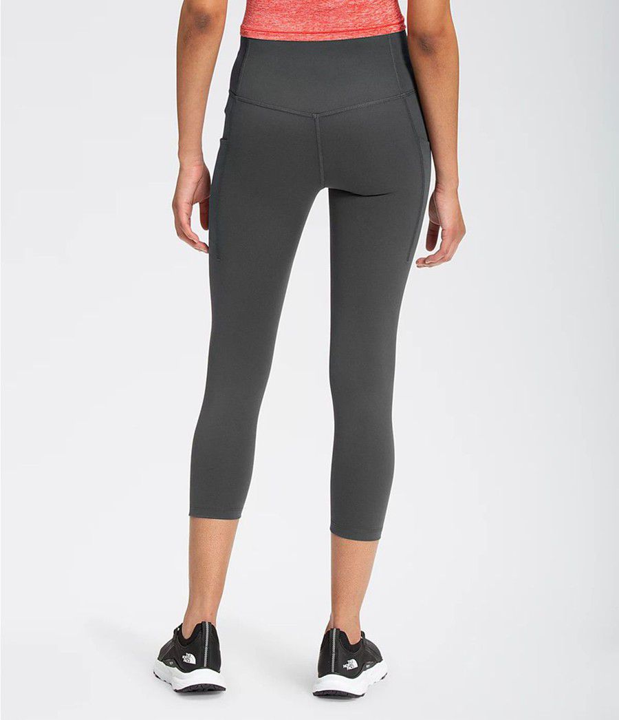 Dámské Kalhoty The North Face Motivation High-Rise Pocket Crop Šedé | MWGRHYU-91